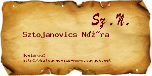 Sztojanovics Nóra névjegykártya